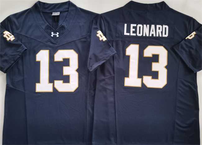 Men%27s Notre Dame Fighting Irish #13 Riley Leonard Navy 2024 F.U.S.E. Limited Stitched Jersey